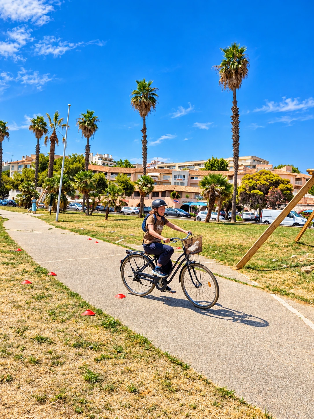 Cours de vélo pour adultes à Nice avec LAGUIDOLINE